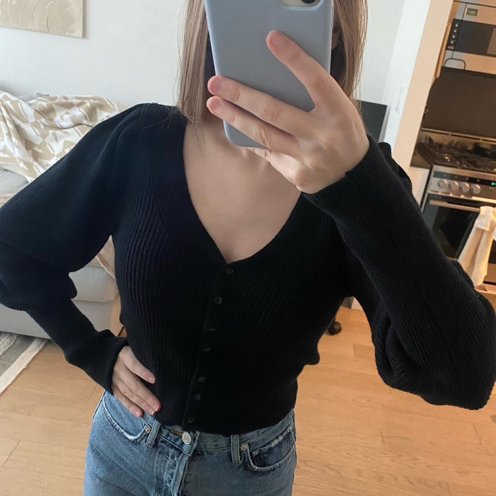 Abercrombie Puff Sleeve Cardigan